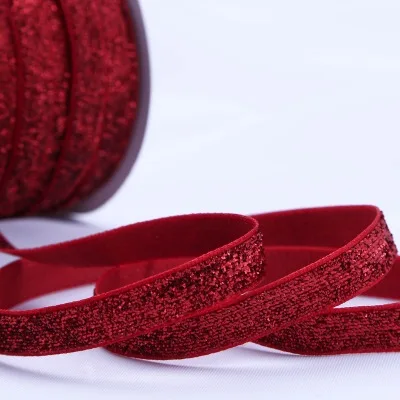 15 red 5yards 3/"(10 мм) блестящая бархатная лента для украшения свадебной вечеринки лента ручной работы подарочная упаковка бантик для волос DIY Рождественская лента 5 ярдов - Цвет: 15 red 5yards