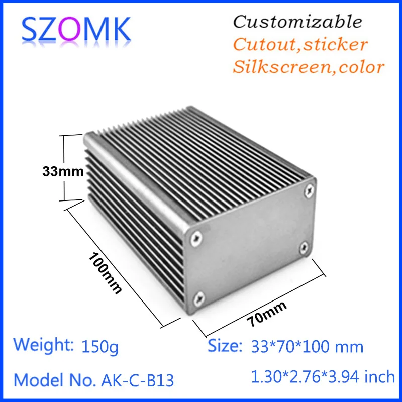 1 шт 33*70*100 мм Горячая продажа szomk pcb выход корпус алюминиевый радиатора коробка