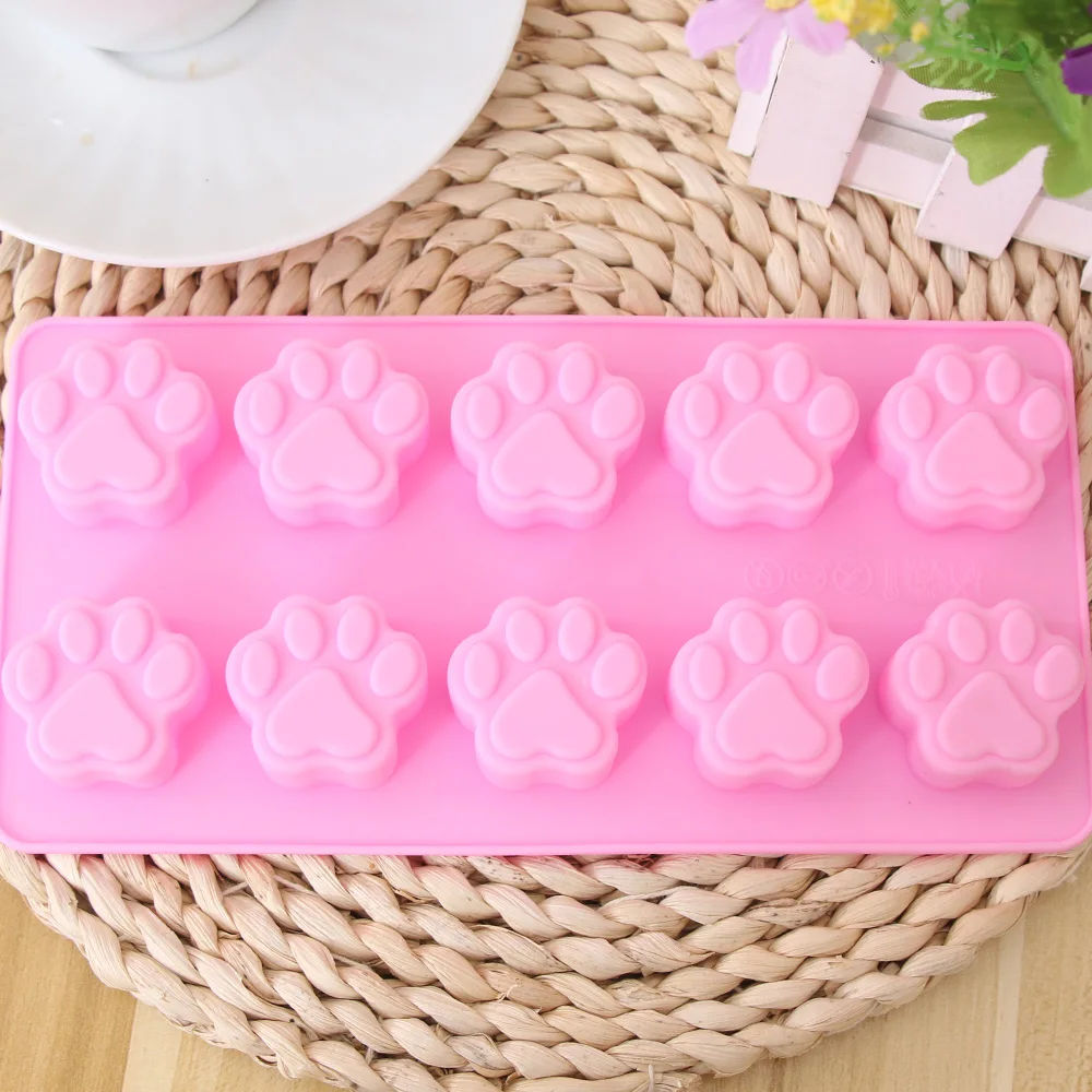 Милый собака кот лапа Fondant (сахарная) изделия из сахара форма для торта Форма