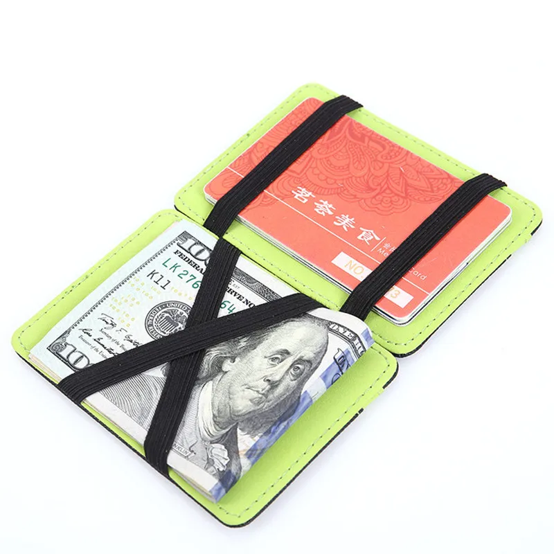 CUIKCA Korean Version Unisex Magic Wallet Money Clips Women Men Wallet Purse Carteira Slim Leather Wallet ID Credit Card Cases images - 6