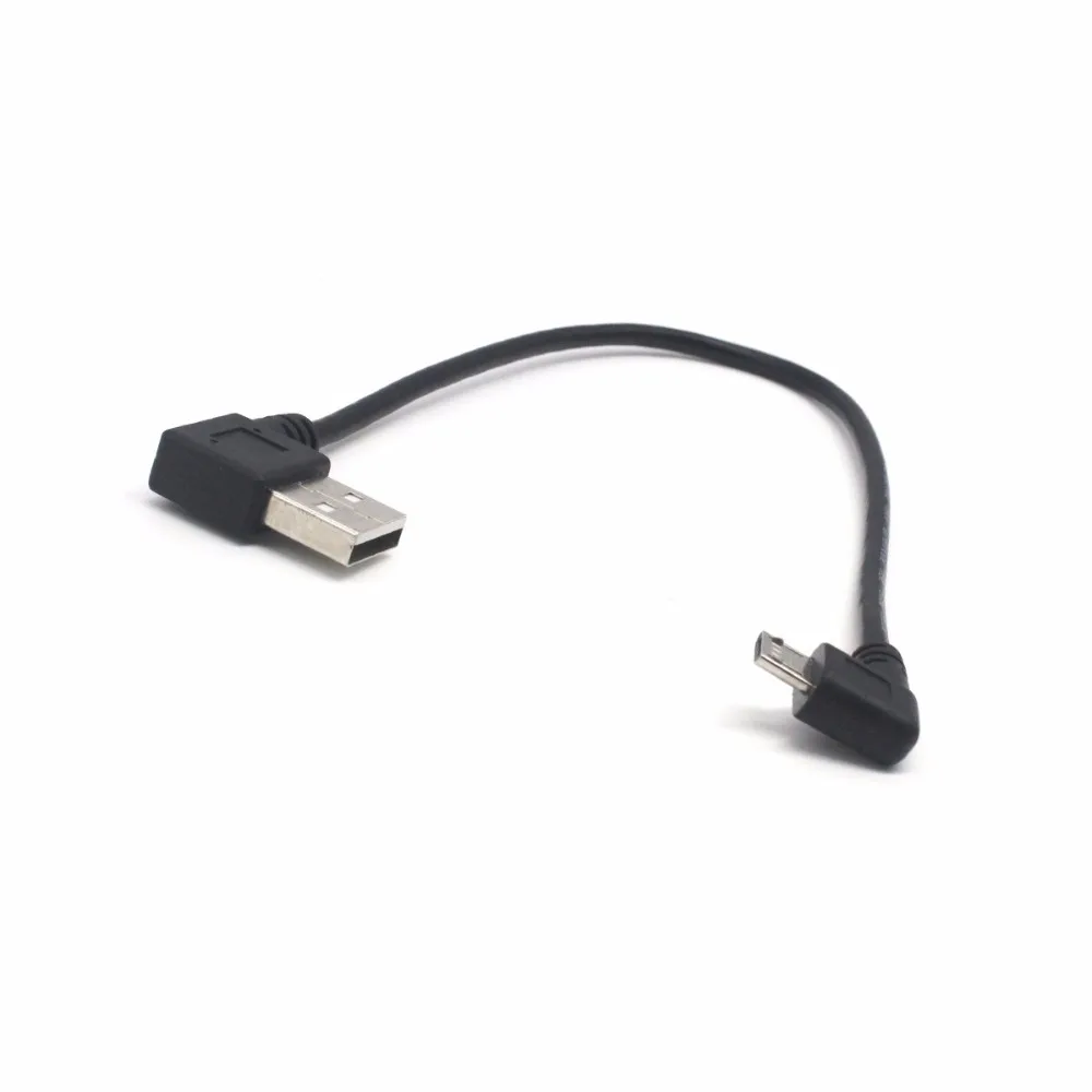 Правый угол микро USB кабель 25 см 2 0 папа к Micro B 5 Pin Синхронизация зарядки и передачи