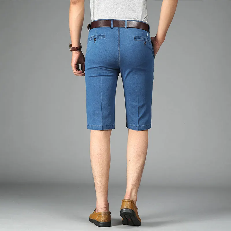 Мужские джинсовые шорты новинка 2017 летние повседневные до колена хлопковые
