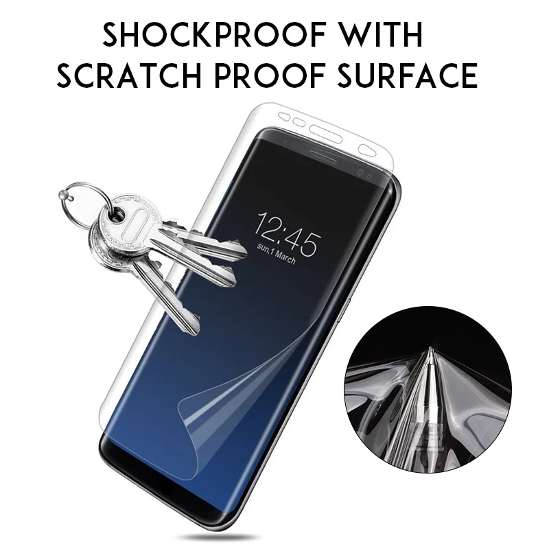 3D полное покрытие изогнутое Защитная Прозрачная мягкая пленка для экрана Samsung