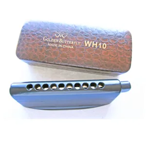 Golden Butterfly WH10 Chromatic Harmonica Black Professional 10 Holes Harp Musical Instrument Mouth Organ Semi-matte ABS Cover