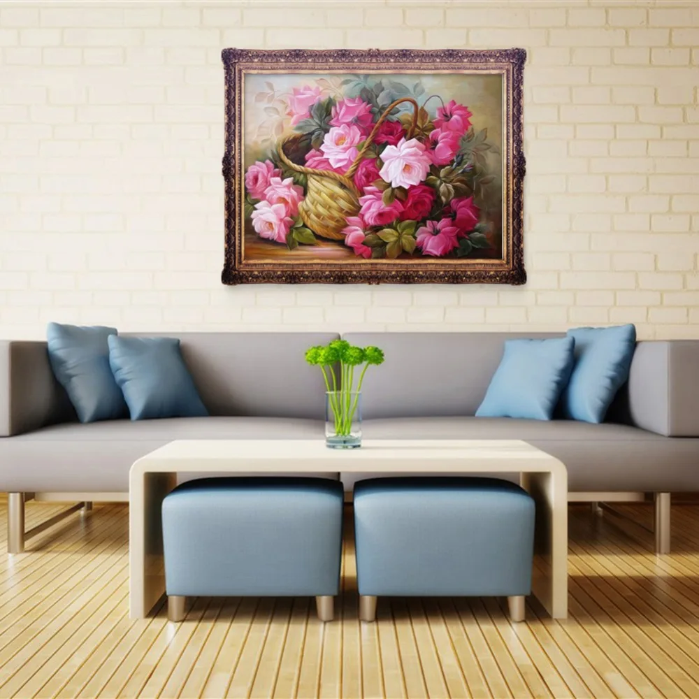 40*30 см рукоделие Смола Алмазная корзина с вышивкой цветов Diy алмазная живопись Стразы круглая дрель мозаика картина