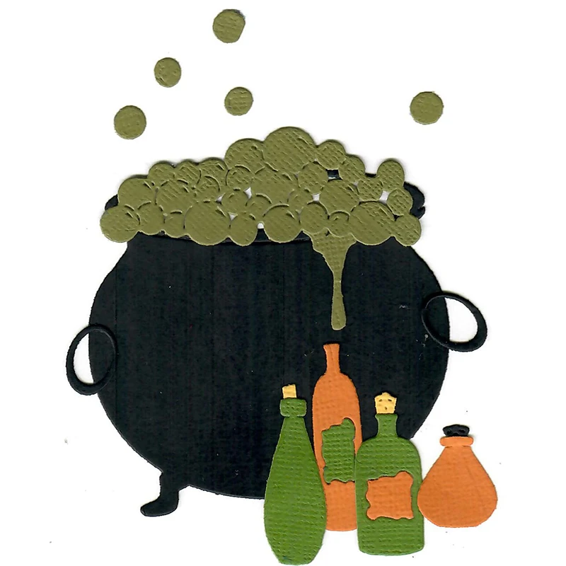 Halloween Cauldron and potion NEW Metal Cutting Dies Scrapbooking for Card Making DIY Embossing Cuts Lucky Goddess Craft