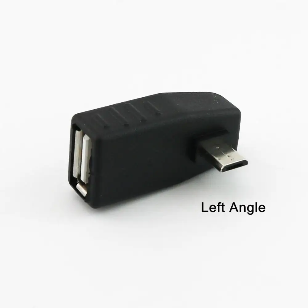 1х USB 2,0 A мама к Micro USB 5 Pin B штекер хост-адаптер OTG разъем влево/вправо/вверх/вниз угол черный - Цвет: Left