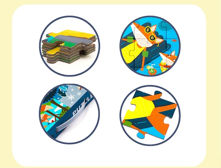 4 в 1 Детские креативные головоломки Развивающие игрушки животные и транспортное средство Монтессори головоломка обучающая игрушка для детей Подарки