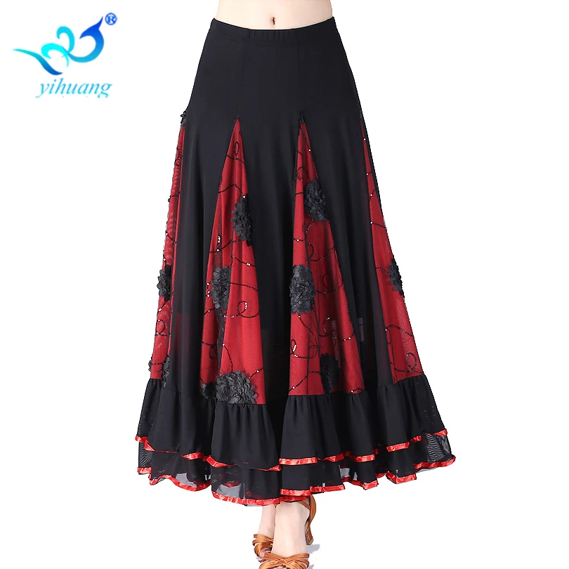 Новый танцевальный костюм для фламенко юбка бальных танцев длинные юбки женщин