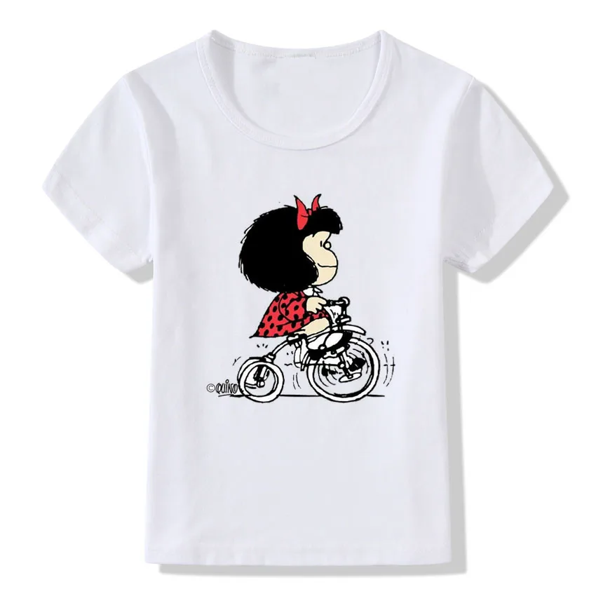 Футболка с принтом «Toda Mafalda» г. крутая Детская летняя футболка с круглым вырезом и короткими рукавами милая футболка для маленьких мальчиков и девочек