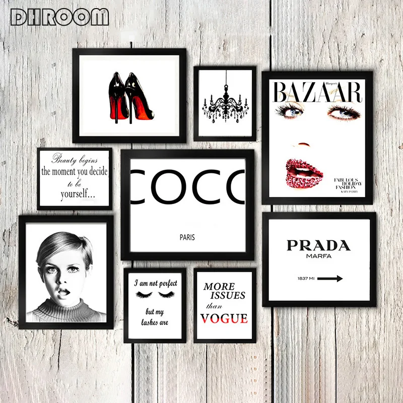 Современный модный холщовый постер с принтом ресниц каблуков картина принты для