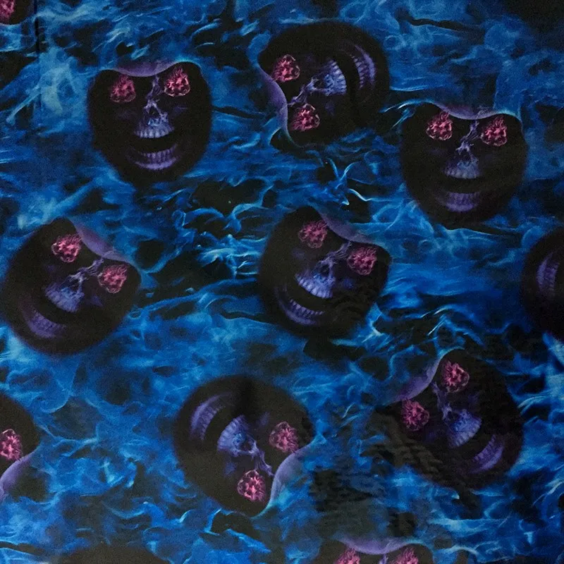 CSSY972 1mX10m гидрографическая пленка череп и синее пламя для переводной печати|flame