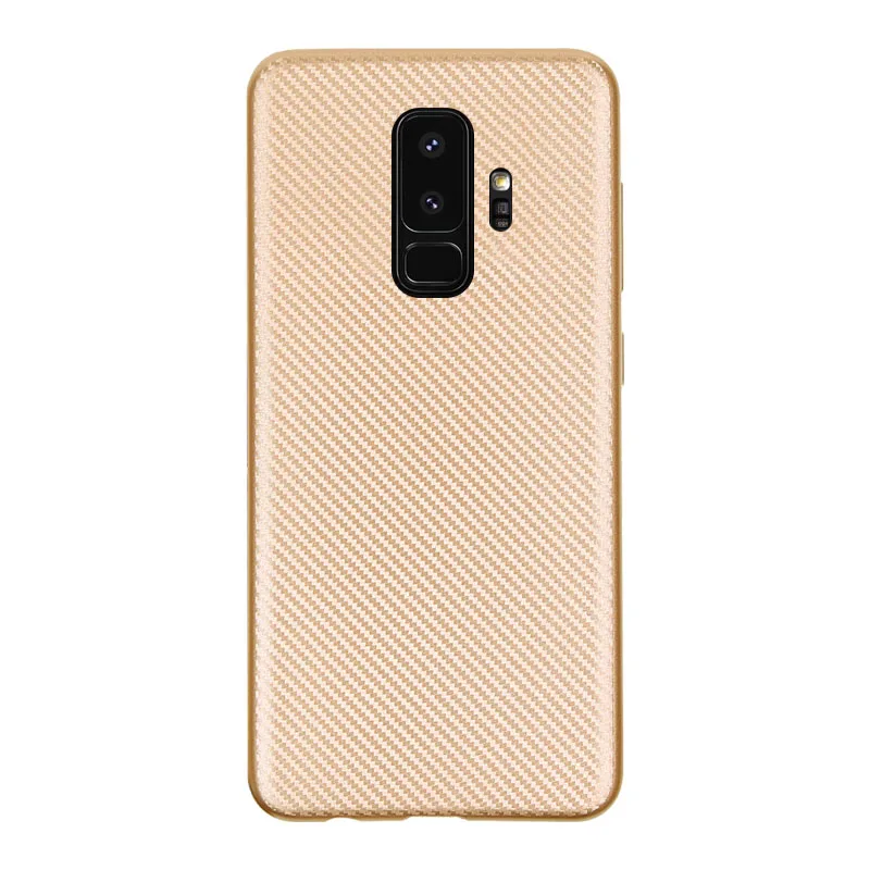 Gold Углеродного волокна чехол для телефона Samsung Galaxy A7 A9 A6 A8 J8 J6 J4 A3 A5 Note 9 S10e S8 S9 плюс S7 край мягкий чехол Coque - Цвет: Gold