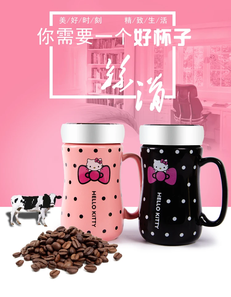 Hello kitty, керамическая чашка s, чашка для кофе, милая чашка для молока, для любителей офисного кофе, керамическая кружка, кружки