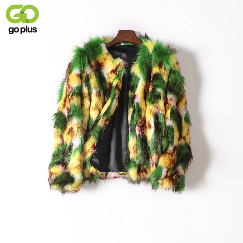 GOPLUS/роскошное пальто с искусственным мехом Женская куртка длинными рукавами