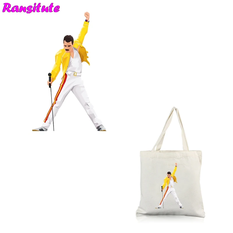 Ransitute R448 Фредди Меркурий печать Термотрансферная футболка джинсовая одежда