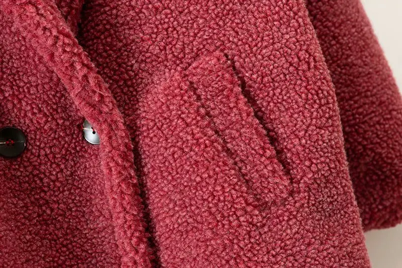 JuneLove, Женское зимнее теплое длинное пальто из искусственного меха, винтажное, с длинным рукавом, женское, толстое, плюшевый мишка, пальто, повседневное, свободное, большие размеры, верхняя одежда