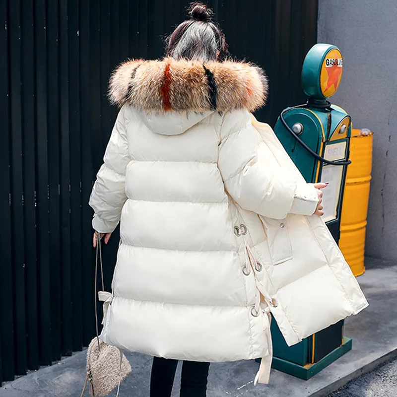 Новинка 2018 зимняя куртка женская толстая пуховая парка с капюшоном Длинная