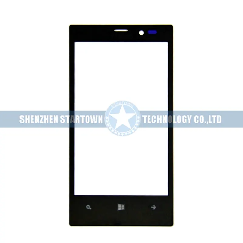 Черный верхний передний Внешний экран Замена стеклянных линз для Nokia Lumia 720 с