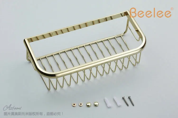 Настенная Золотая корзина для ванной Beelee BA9410G аксессуары комнаты латунная душа
