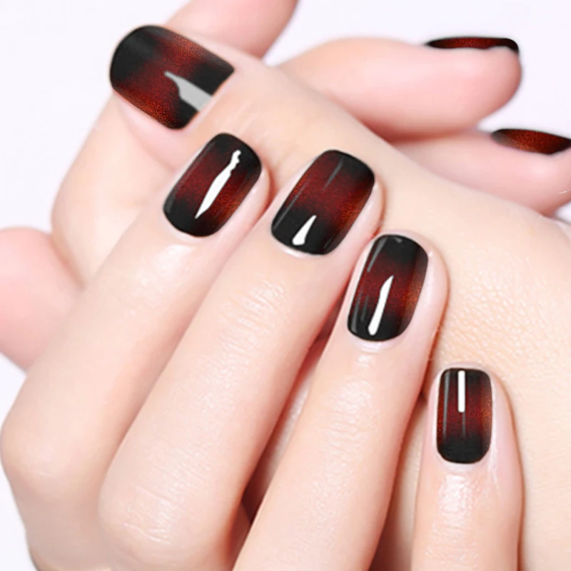 Гель лак ROSALIND 1S 7 мл 3D кошачий глаз + титановый для ногтей УФ маникюра долговечный