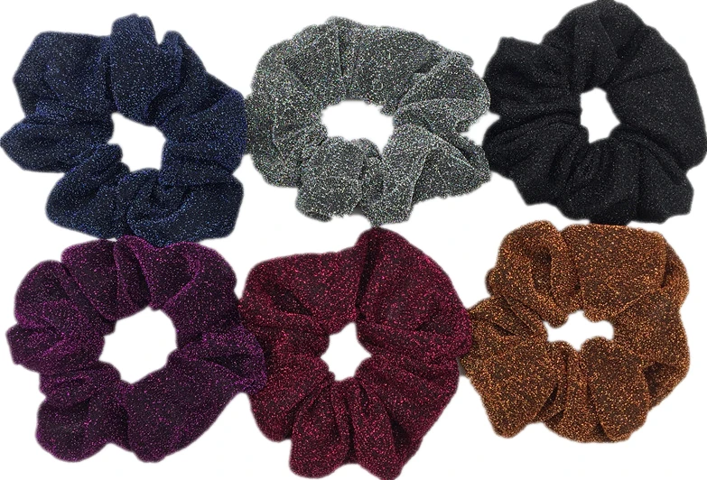 PJ057-D-6PCS 6 шт/лот Бархатные эластичные резинки для волос, резинки для волос для девочек, не складываются, леопардовые женские большие мелкие блестки из шифона с цветочным рисунком - Цвет: PJ057-D-6PCS