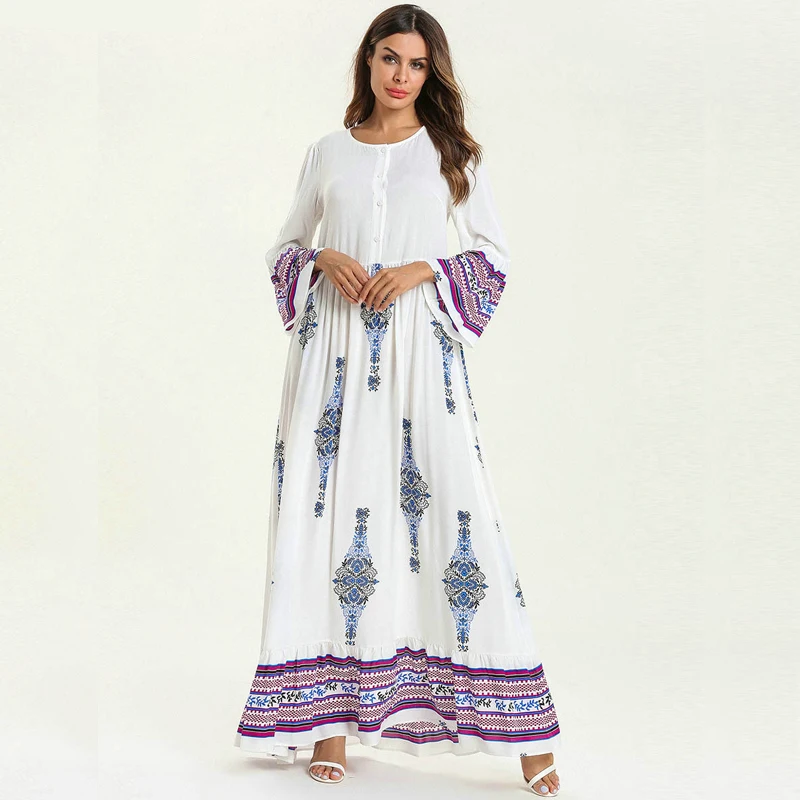 Vestidos мусульманское Длинное Макси платье Abaya Caftan Marocain Турецкий Арабский Кафтан