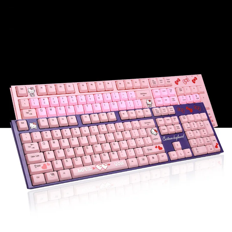 Hello kitty ноутбук клавиатура мультфильм милый розовый USB Проводная KT cat игровая для