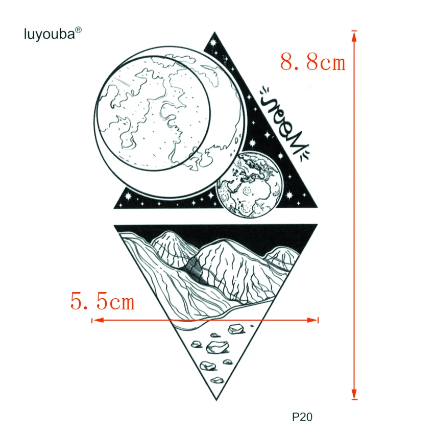 Moon Surface временная татуировка наклейка Маре временные тату наклейки Tatuajes Temporales A Prueba De Agua поддельные татуировки наклейки