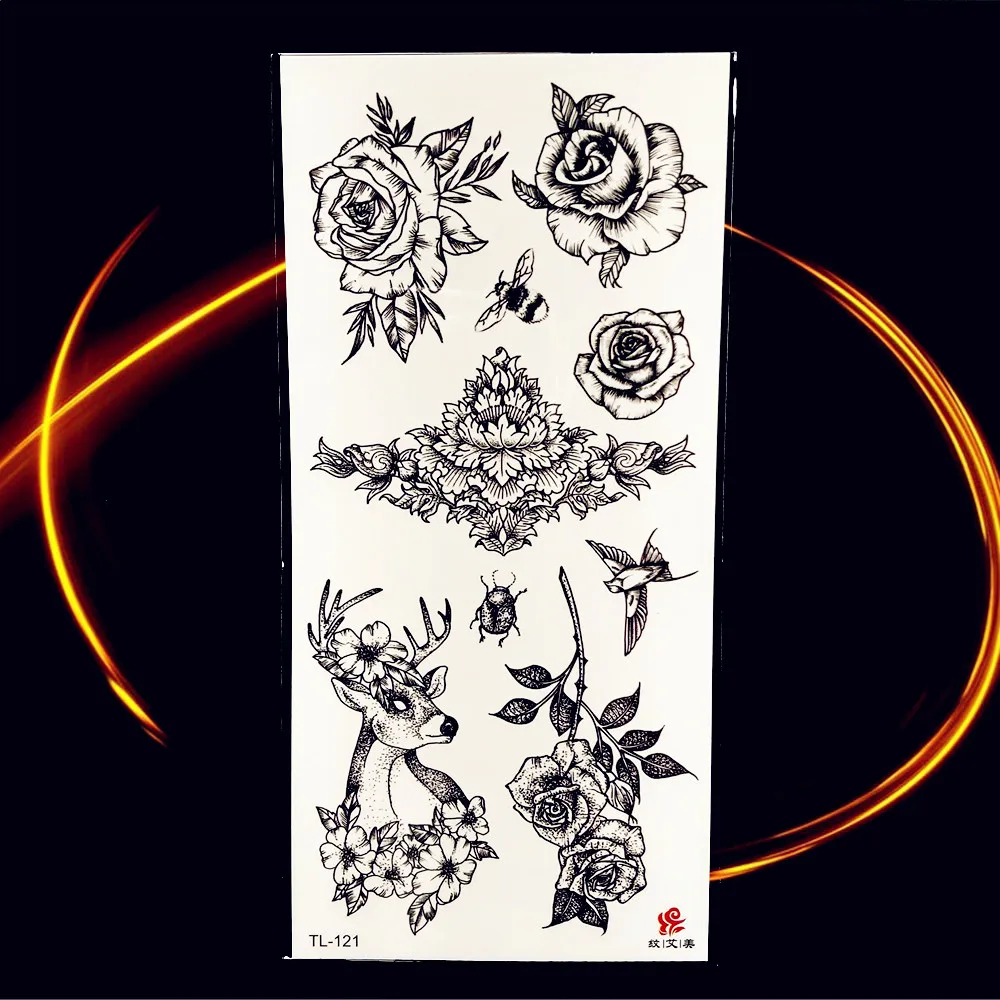 HTL121 Маленькие милые водонепроницаемые Поддельные Временные татуировки для девочек, наклейки для женщин, женские Водные Переводные татуировки, единорог, детское Цветочное дерево - Цвет: HTL121