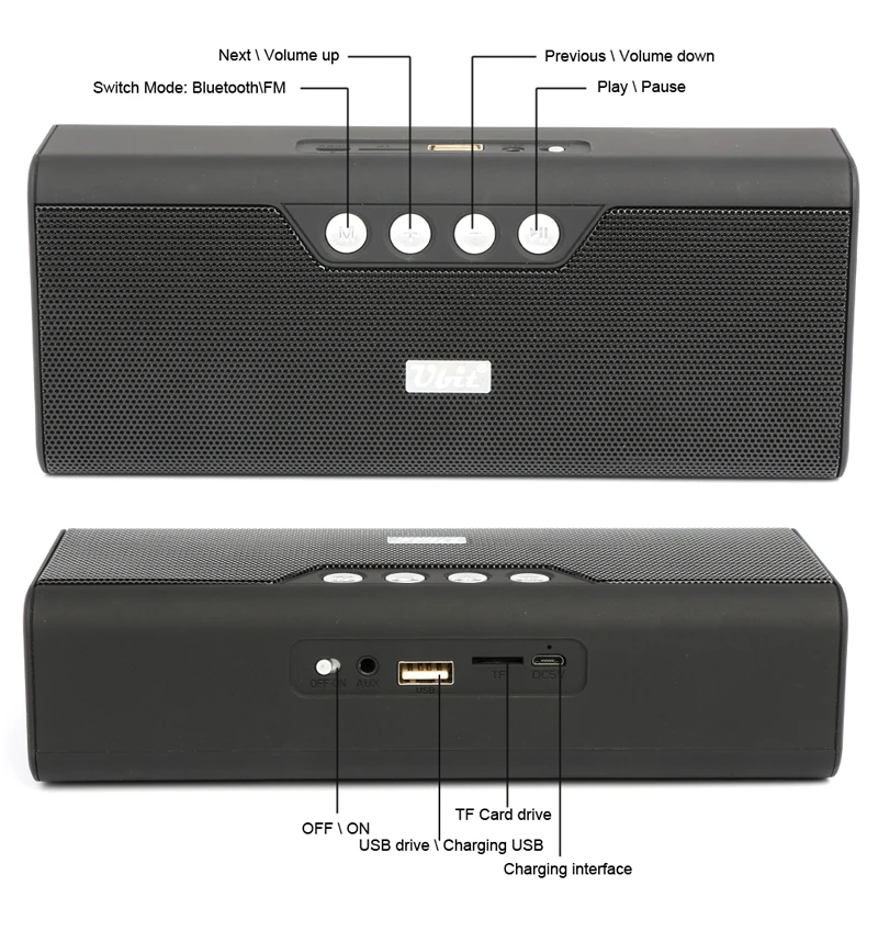 Ubit 5 Вт * 2 рога Bluetooth динамик B23 портативный радио s беспроводной аудио MP3 с внешним