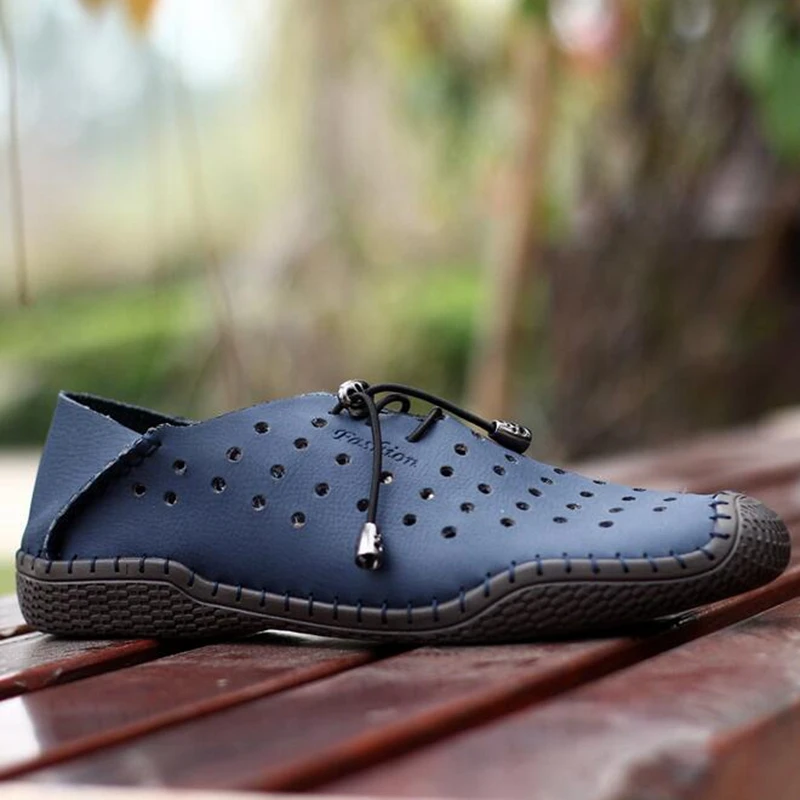 Men Shoes Nice Casual Genuine Leather Sandals Outdoor Breathable Skynet Summer Mesh Soft Zapato P158 | Обувь