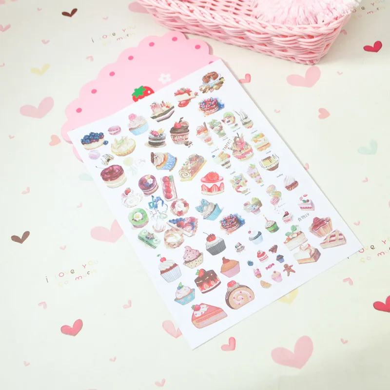 Комплект из 2 предметов летняя мороженое напиток наклейка с картинкой торта