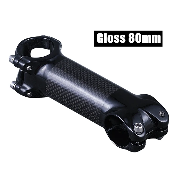 Glossy 80mm Горные Запчасти для шоссейного велосипеда алюминий+ 3 K карбоновый вынос руля велосипеда зажим 31,8 мм длина 60 мм/70 мм/80 мм/90 мм/100 мм/110 мм/120 мм - Цвет: Glossy 80mm