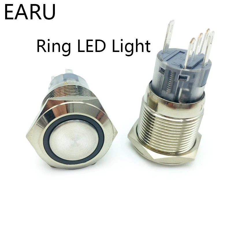 Светодиодный индикатор 19 мм водонепроницаемый металлический кнопочный