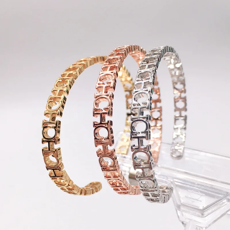 AAA Качество Новая мода открытие узкий стиль 3 позолоченные буквы браслет для