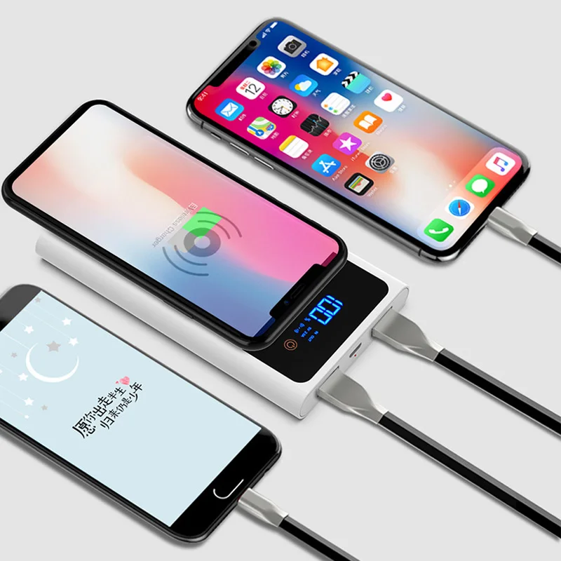 QI Беспроводное зарядное устройство для мобильного телефона для iPhone Quick Charge 3,0+ 10 Вт+ Съемный внешний аккумулятор 3 в 1 адаптер питания для быстрой зарядки