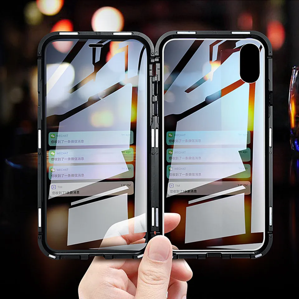 360 Полный Магнитный чехол для iPhone 6 6S s противоударный с металлической рамкой