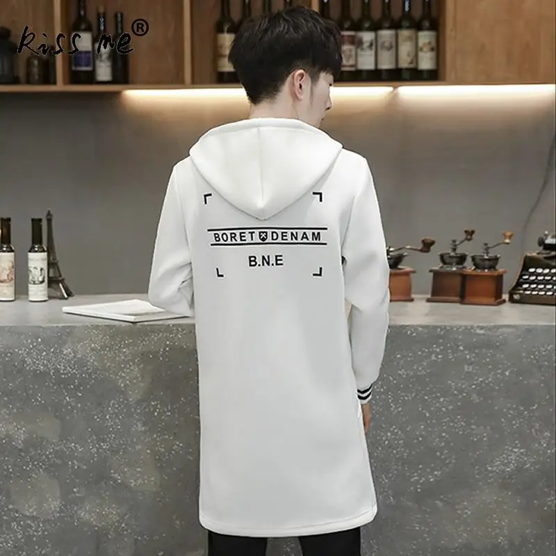 Новинка 2017 года осень зима мужские Тренч со шляпой Slim Fit Мужские Casaco печати письма