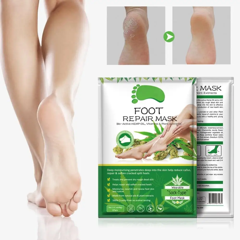 

Hemp Oil Exfoliating Foot Mask Pedicure Socks for Feet Peeling Mask Remove Dead Skin Heels Foot Peeling Mask for Legs Feet