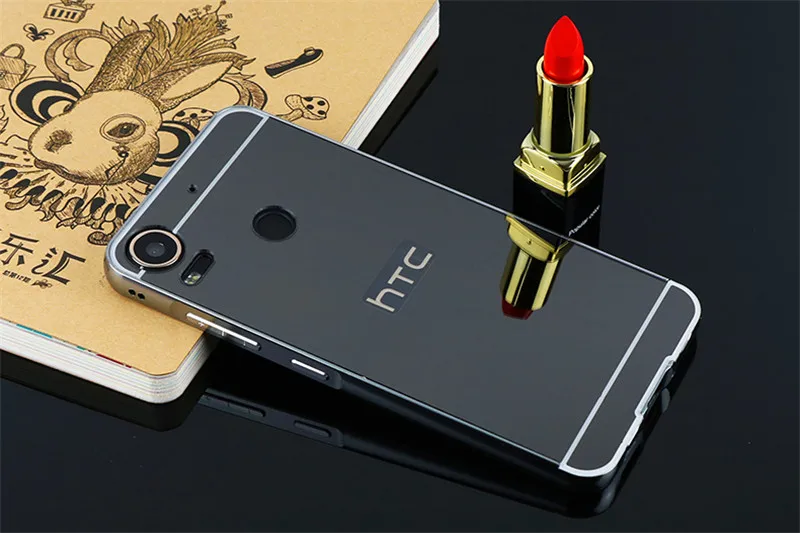 Для HTC желание 10 Pro случае зеркало покрытие металла Рамки с задняя крышка Жесткий