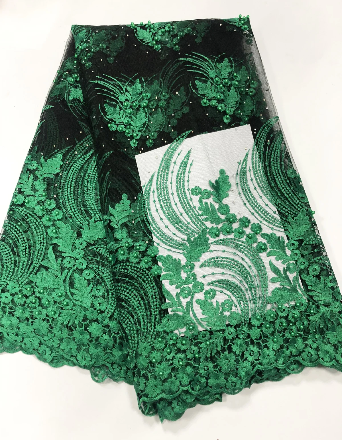 Новейший африканский тюль кружева 2018 французский чистая Бисером кружевная ткань