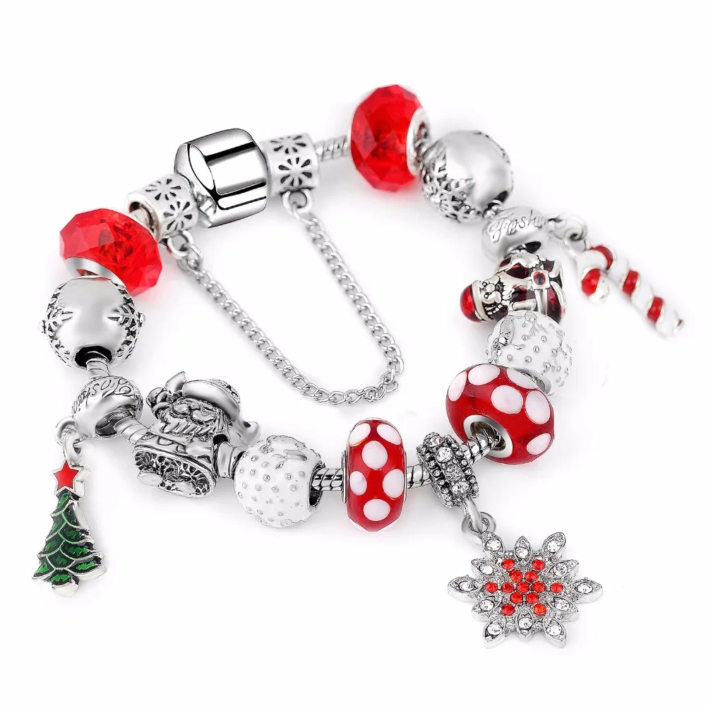 

Новый дизайн 2020 года, посеребренные бусины в античном стиле, подходят для рождественских детей, браслет для женщин, браслет, ювелирные издел...