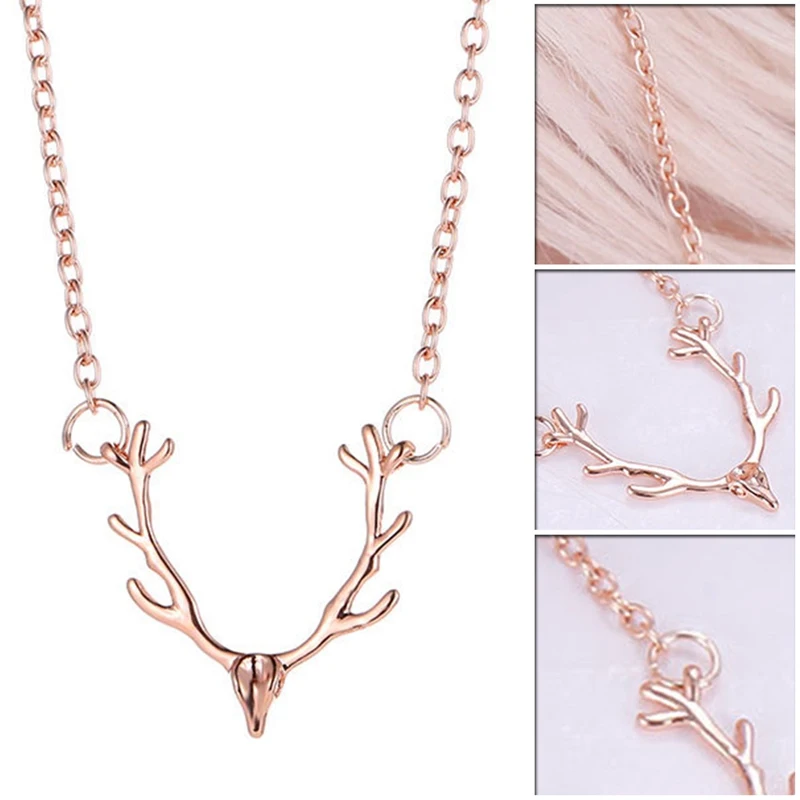 

Christmas Little Antler Deer Head Elk Necklace Little Antlers Cute Choker Necklace For Women Necklaces Jewelry Charms Jewellery