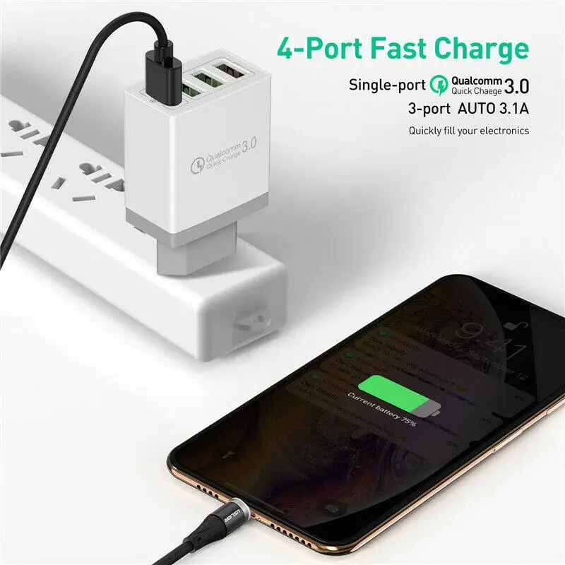 Универсальный QC 3 0 USB Quick Charge4 порт 5V 3A для Iphone 7 8 EU US Plug мобильный телефон Быстрая