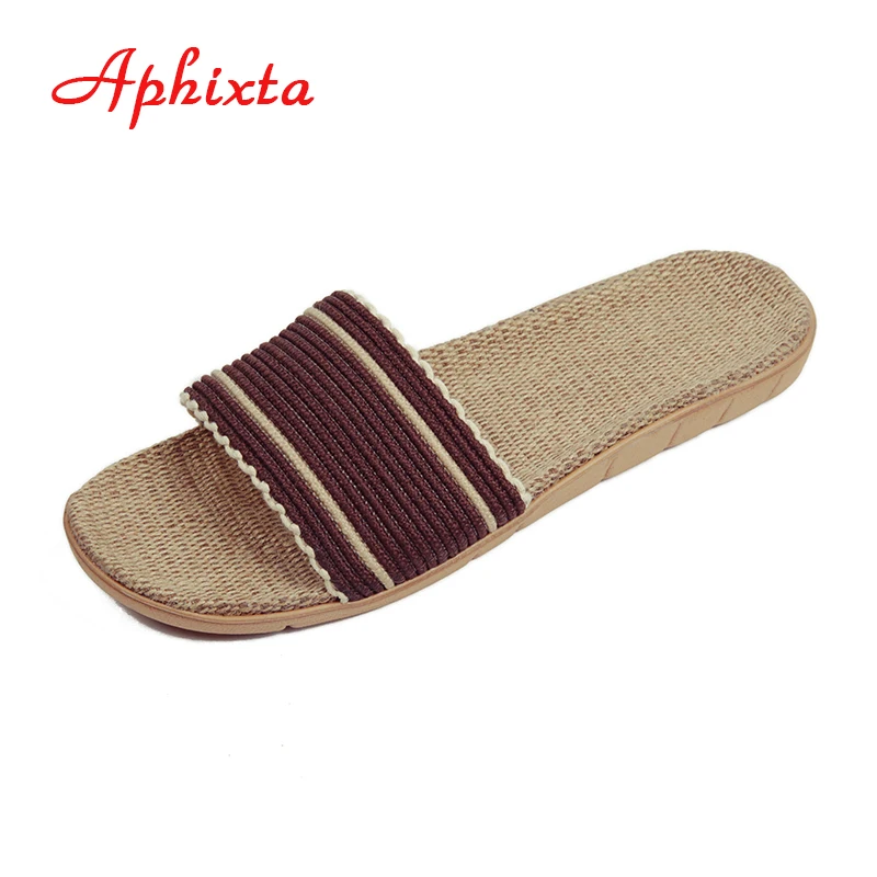 Aphixta/осенние домашние тапочки Льняная домашняя обувь для мужчин и женщин Обувь на