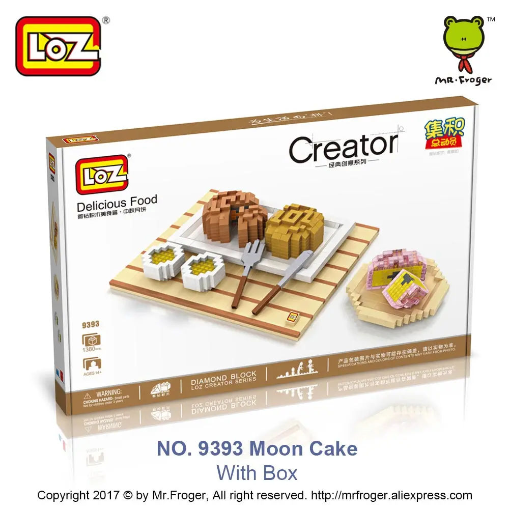 Mr. Froger LOZ гамбургер суши Mooncake вкусная еда модель Алмазный Блок СОЗДАТЕЛЬ серии пиксель строительные блоки подарок микро кирпичи - Цвет: 9393 With Box