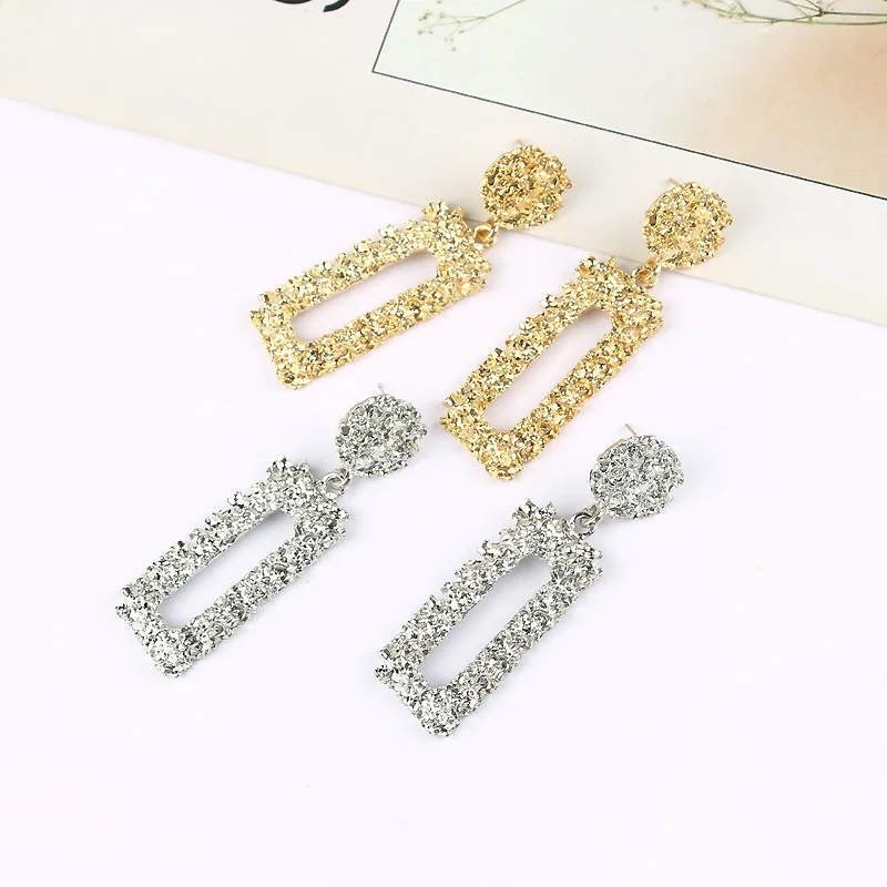 Женские квадратные серьги-пусеты LUSION корейские серьги золотого/серебряного