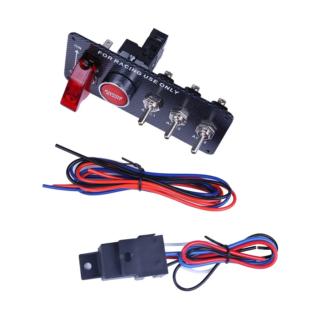 WUPP 12V углеродное волокно гоночный двигатель светодиодный переключатель кнопки