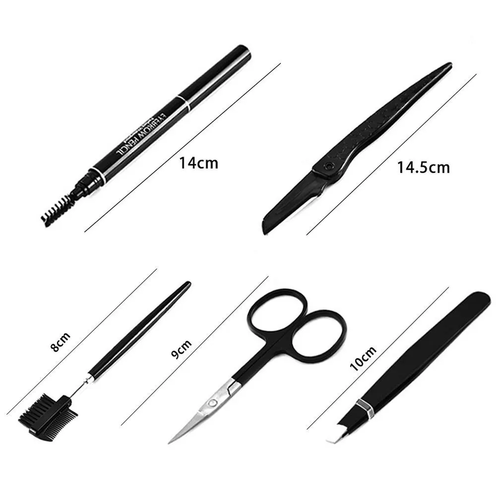 Набор инструментов для коррекции бровей трафареты формирующий шаблон нож пинцет